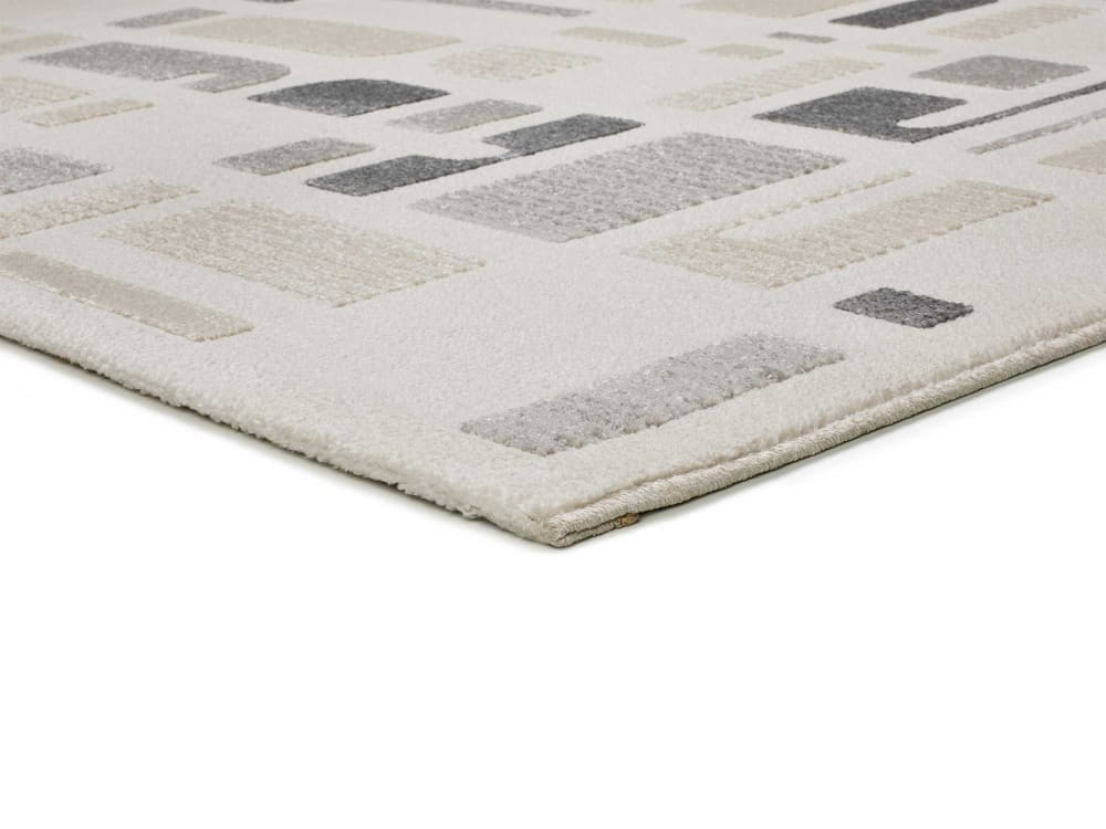 Tapis à relief blanc/beige/gris 160x230 cm — vue 4