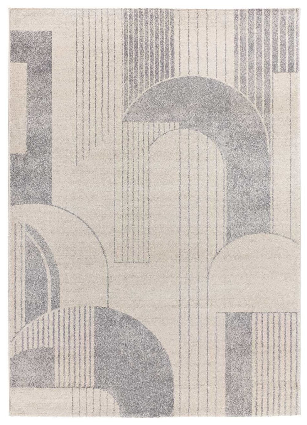 Tapis géométrique crème/gris 80x150 cm