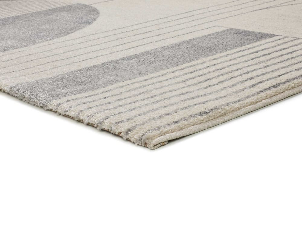 Tapis géométrique crème/gris 80x150 cm — vue 4