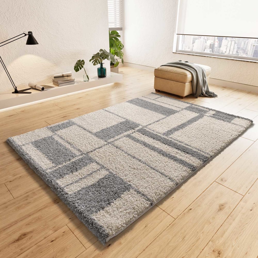 Tapis shaggy beige/gris 133x190 cm — vue 3
