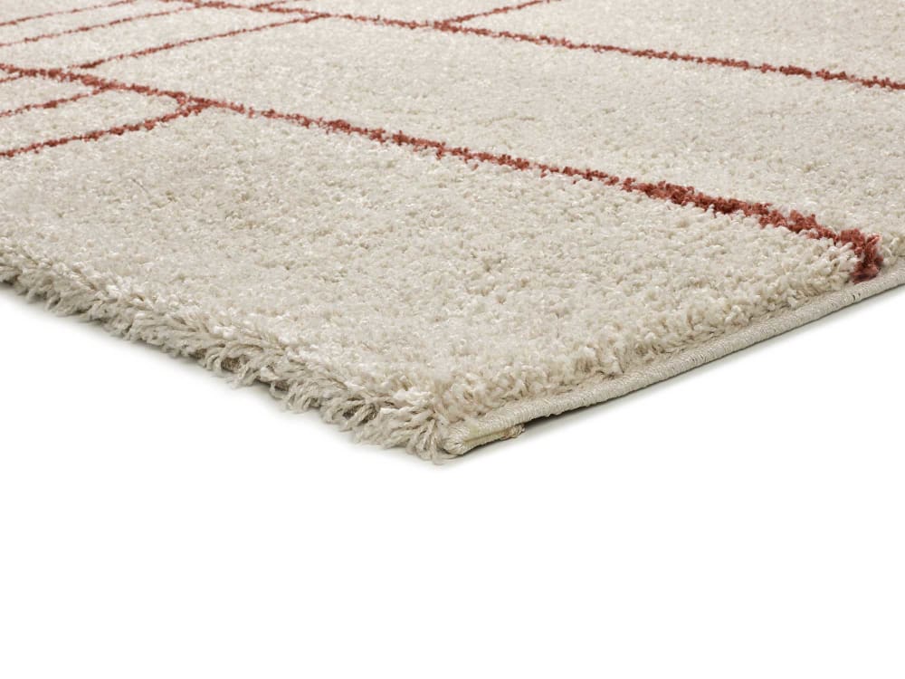 Tapis shaggy beige/rouille 160x230 cm — vue 4