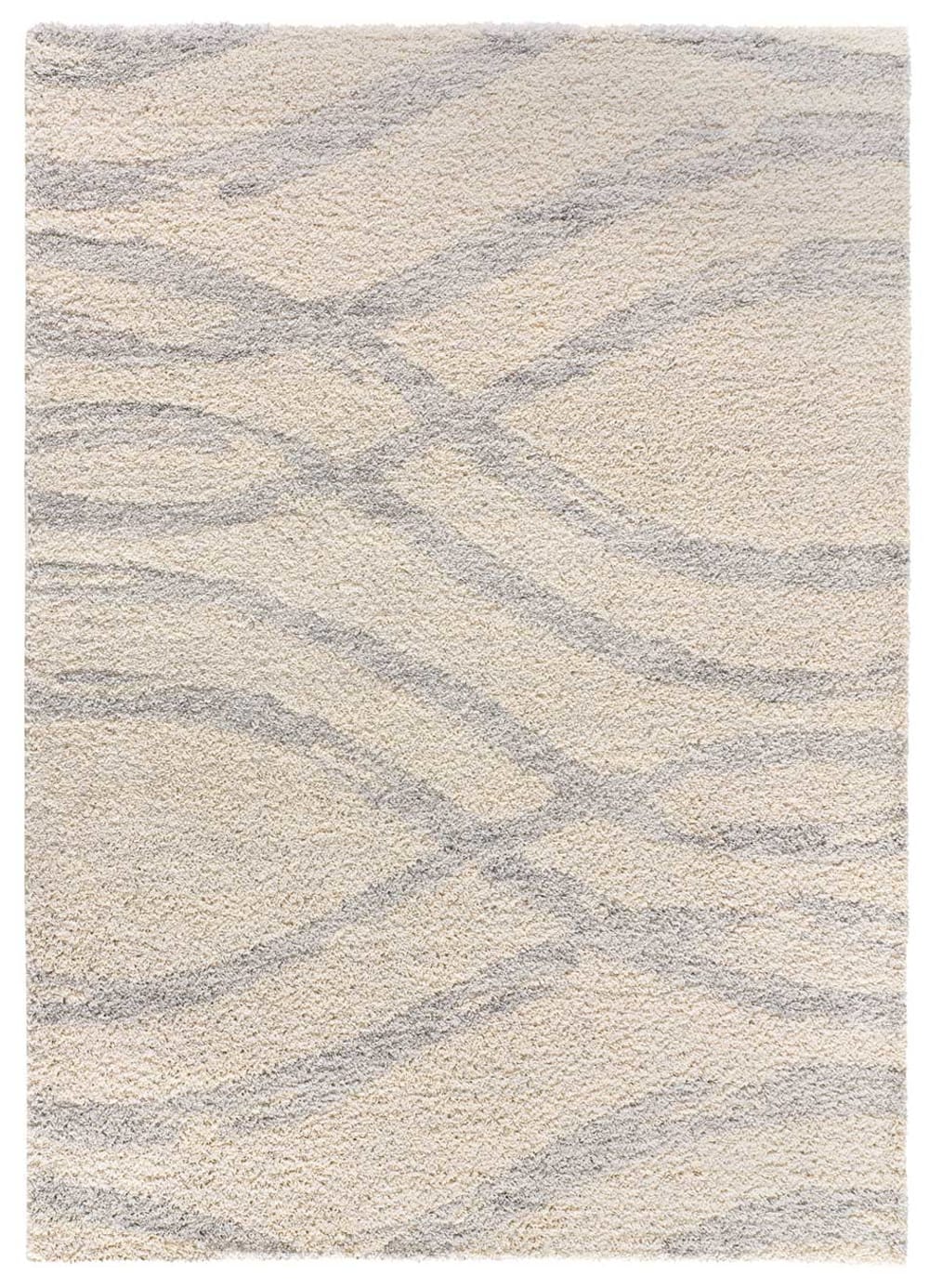 Atticgo Hochflorteppich, modern skandinavisch, silber, 133x190 cm style modern Beige Öko-Tex Zertifikat Pp - Polypropylen