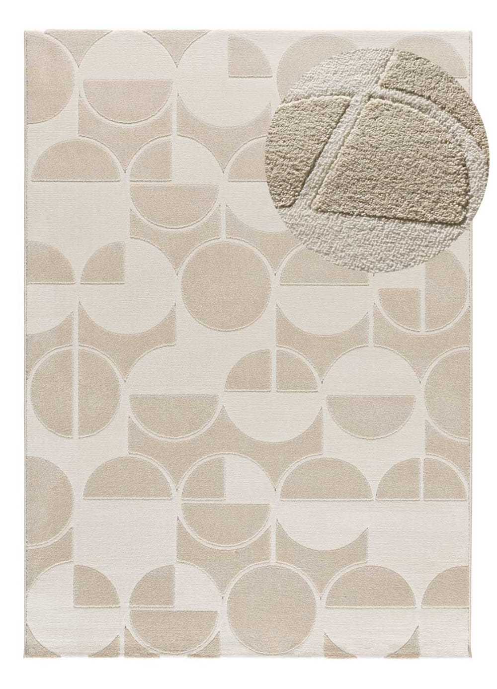 Tapis à relief blanc/beige 80x150 cm - Maisons du Monde