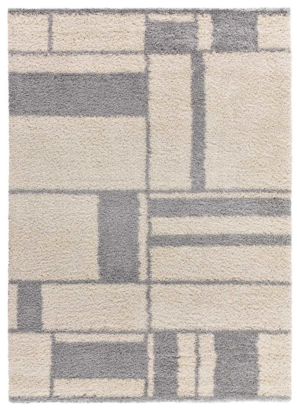 Tapis shaggy beige/gris