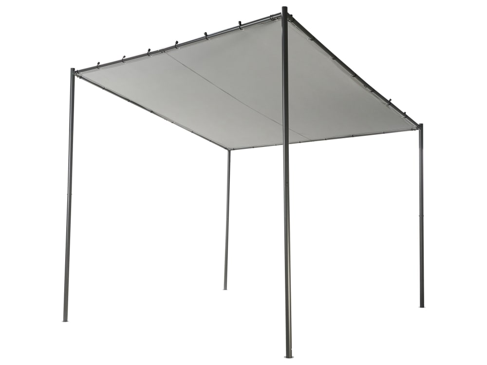 Tonnelle de jardin métal 282 cm 294 cm gris
