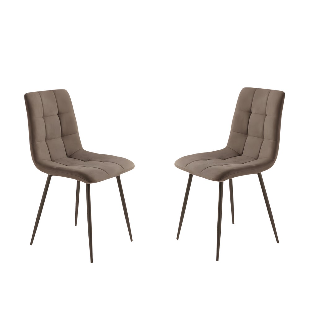 juego de 4 sillas de tela marron cm 45x53 88h