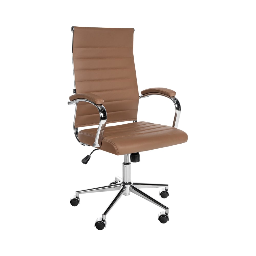 Chaise de bureau réglable en leder spaltleder Marron clair