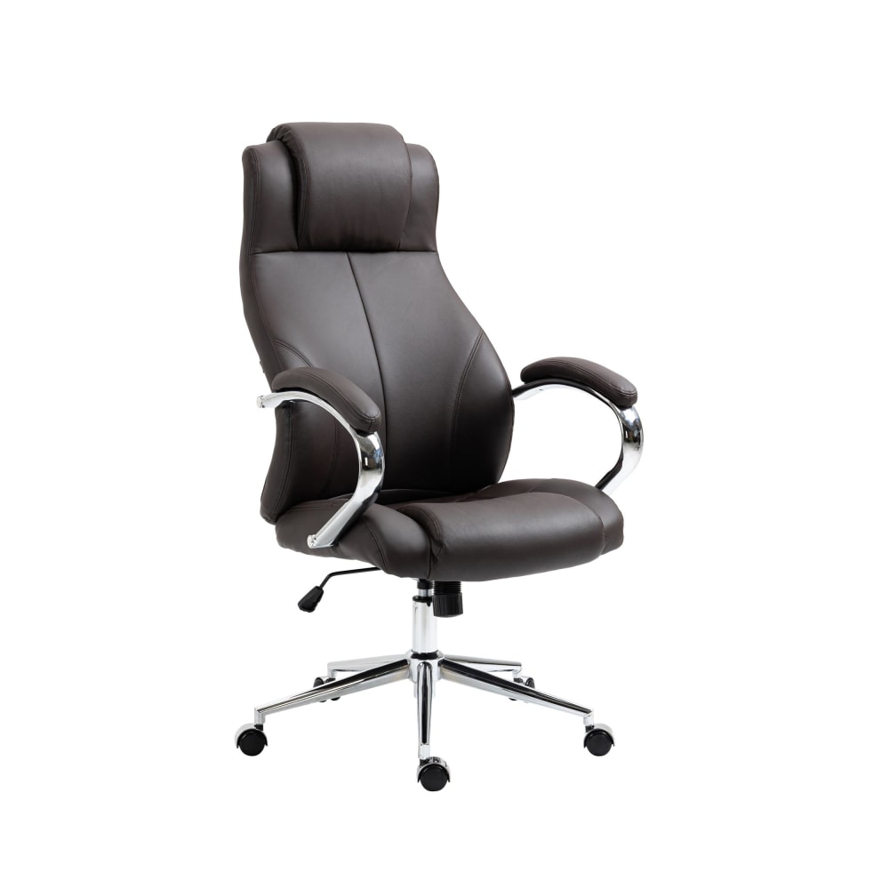 Chaise de bureau réglable pivotant en leder spaltleder Marron