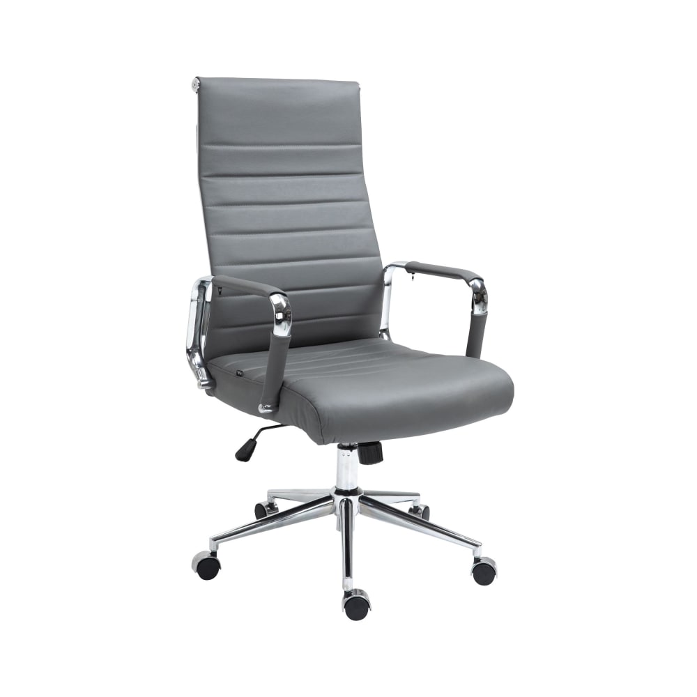 Chaise de bureau réglable pivotant en leder spaltleder Gris