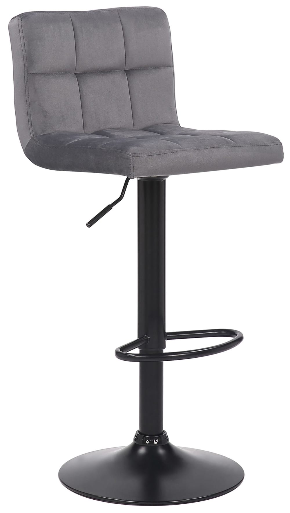 CLP Barhocker höhenverstellbar drehbar aus Samt grau style modern - Samt
