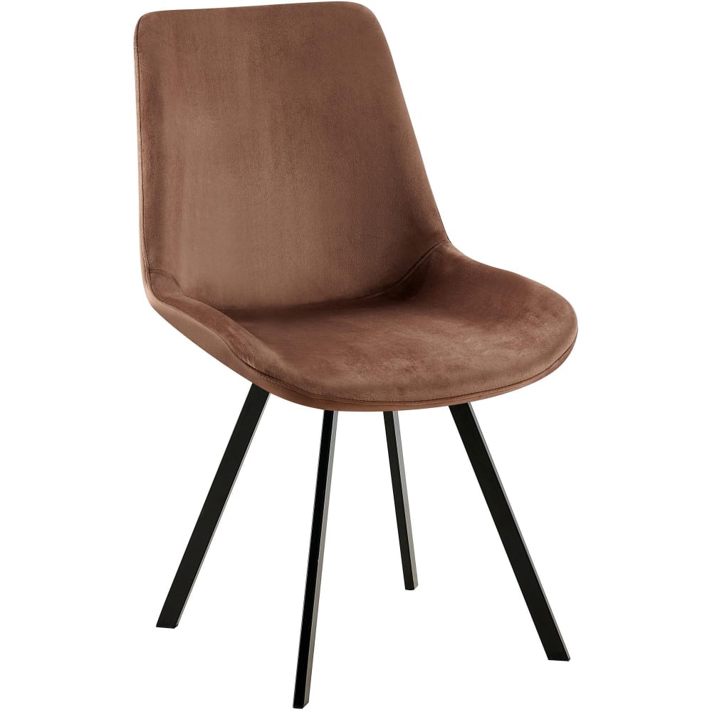 CLP Esszimmerstuhl mit Fußgestell aus Samt braun style modern - Samt
