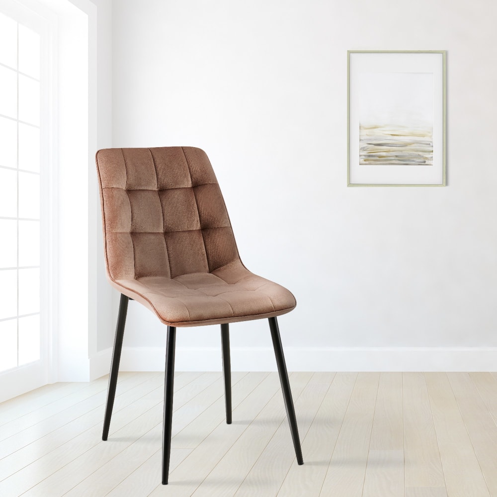 CLP Esszimmerstuhl mit Fußgestell aus Samt braun style modern - Samt