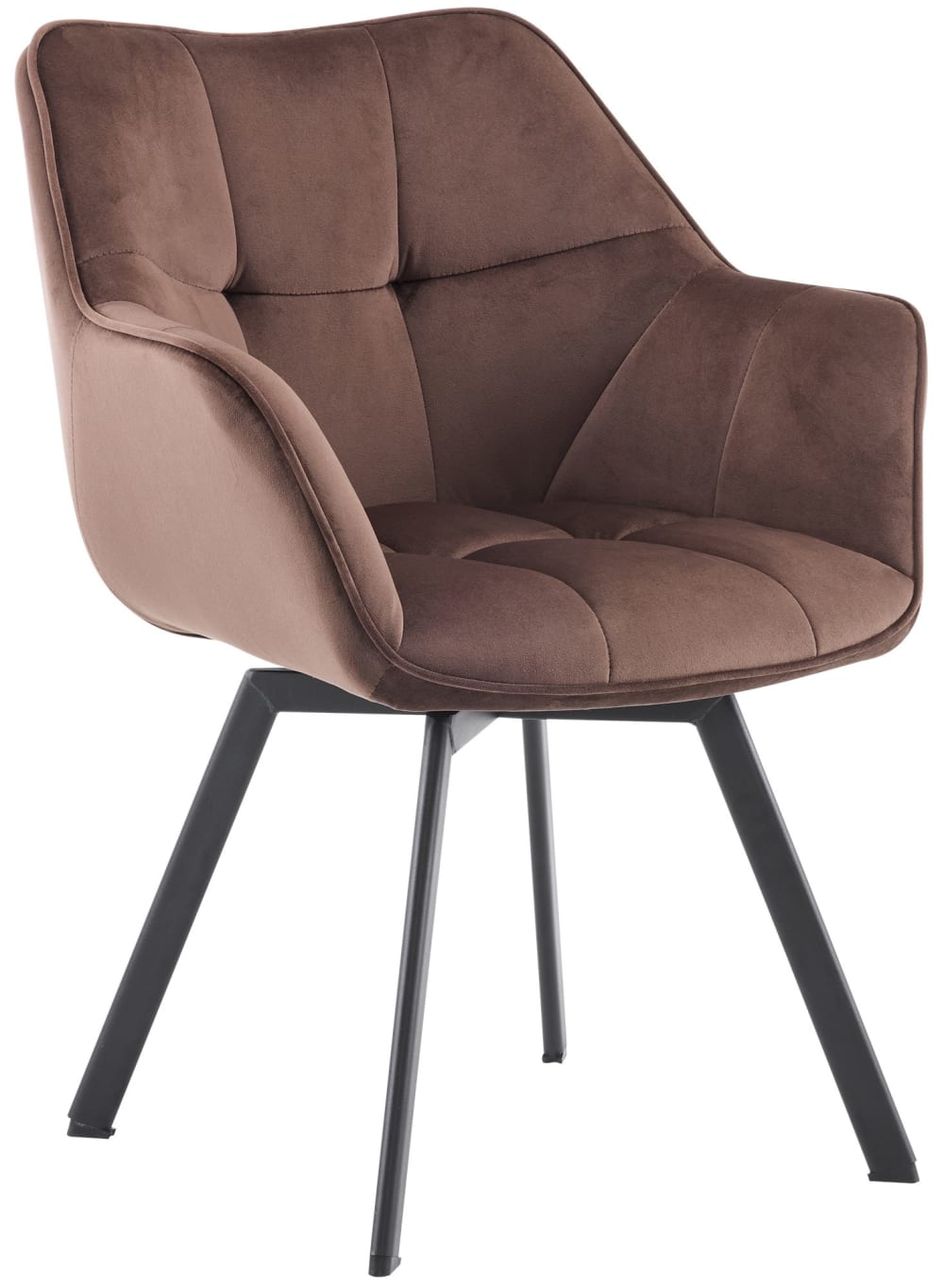 CLP Esszimmerstuhl mit Füßen aus Metall und Sitz aus Samt braun style modern - Samt