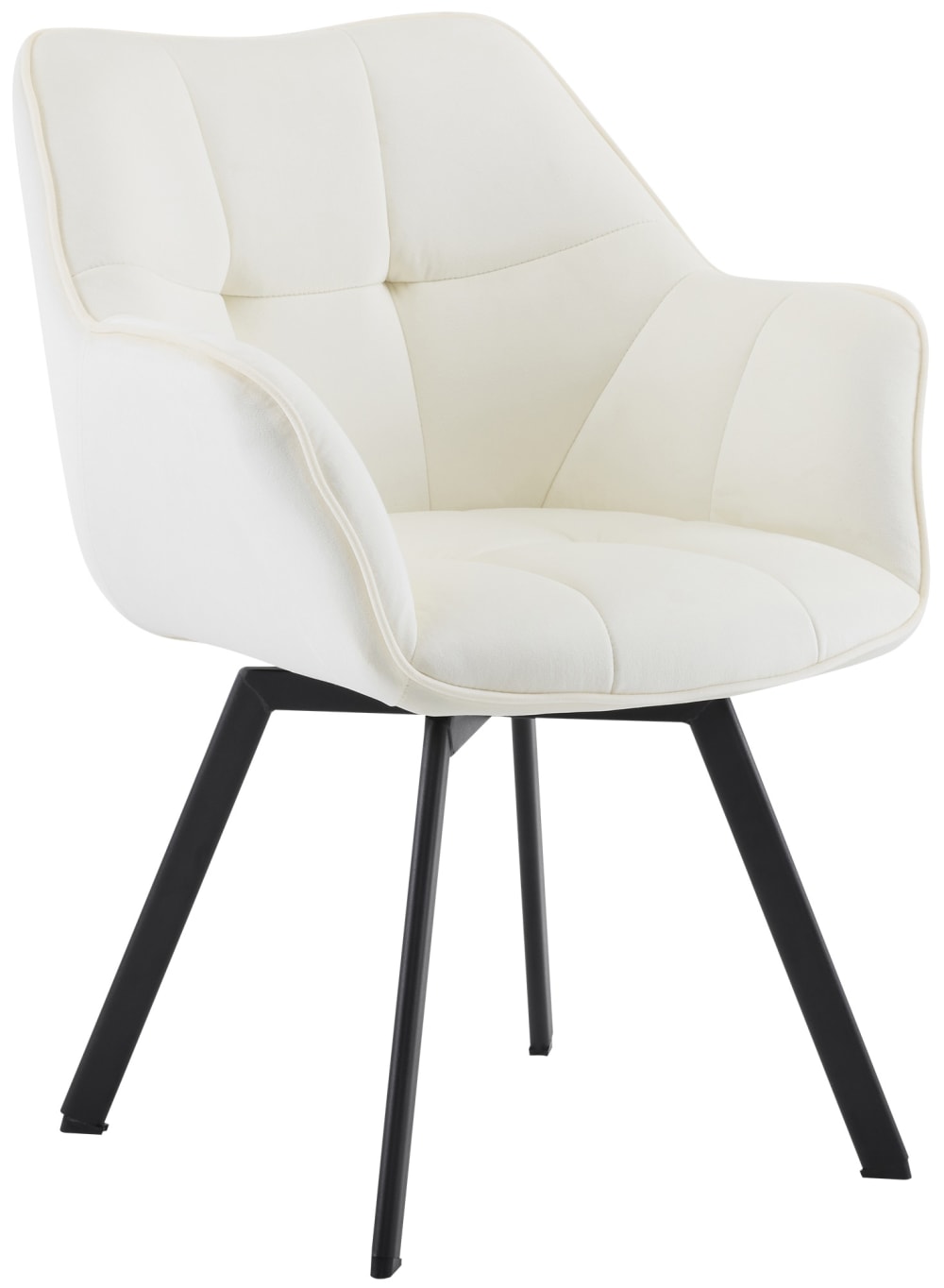 CLP Esszimmerstuhl mit Füßen aus Metall und Sitz aus Samt creme style modern Beige Samt