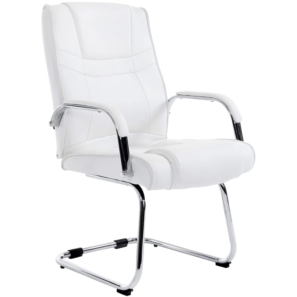 Freischwinger mit Sitz aus Kunstleder weiß - Maisons Du Monde