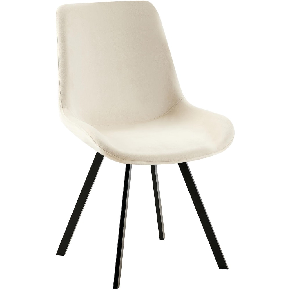 Esszimmerstuhl mit Fußgestell aus Samt creme - Maisons Du Monde