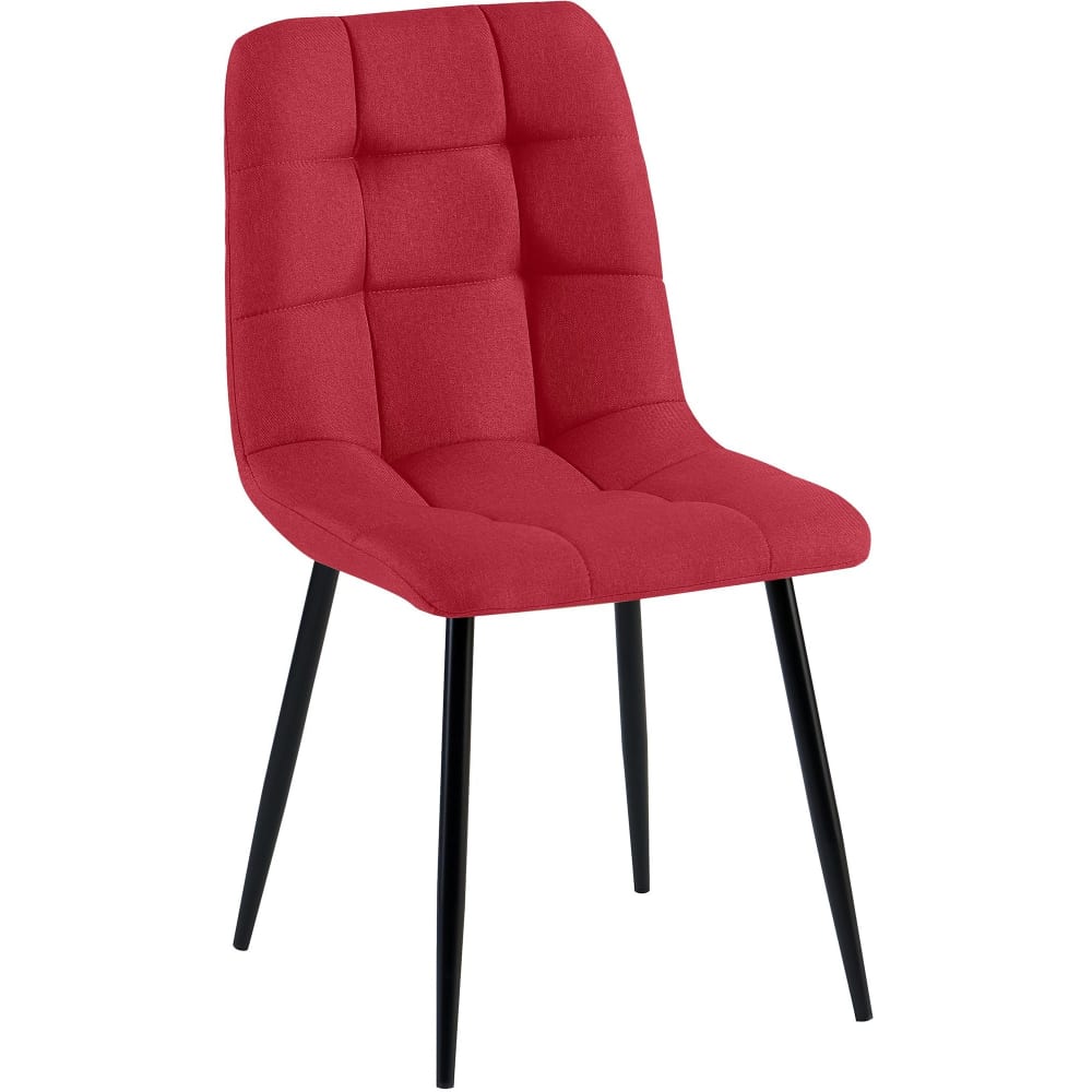 Esszimmerstuhl mit Fußgestell aus Stoff rot - Maisons Du Monde