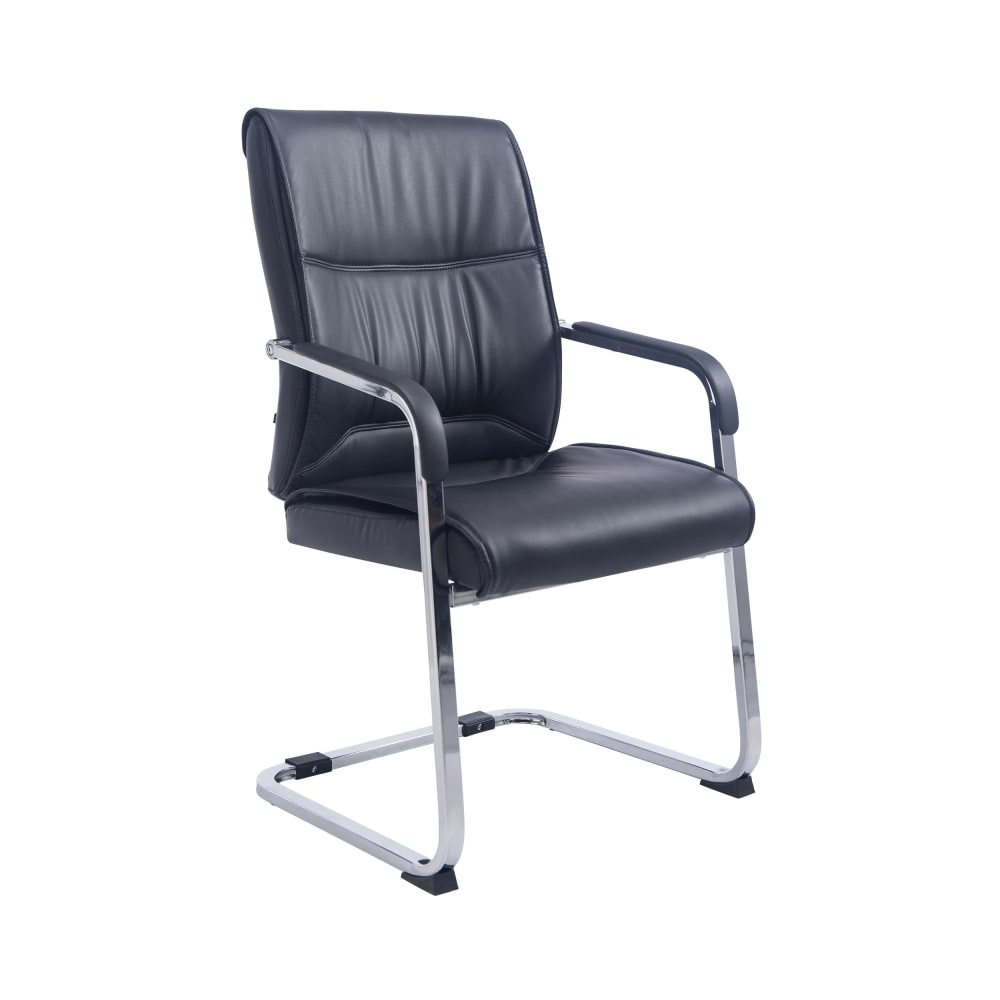 CLP Freischwinger mit Metallgestell und Sitz aus Kunstleder schwarz style modern - Pvc - Polyvinlychlorid