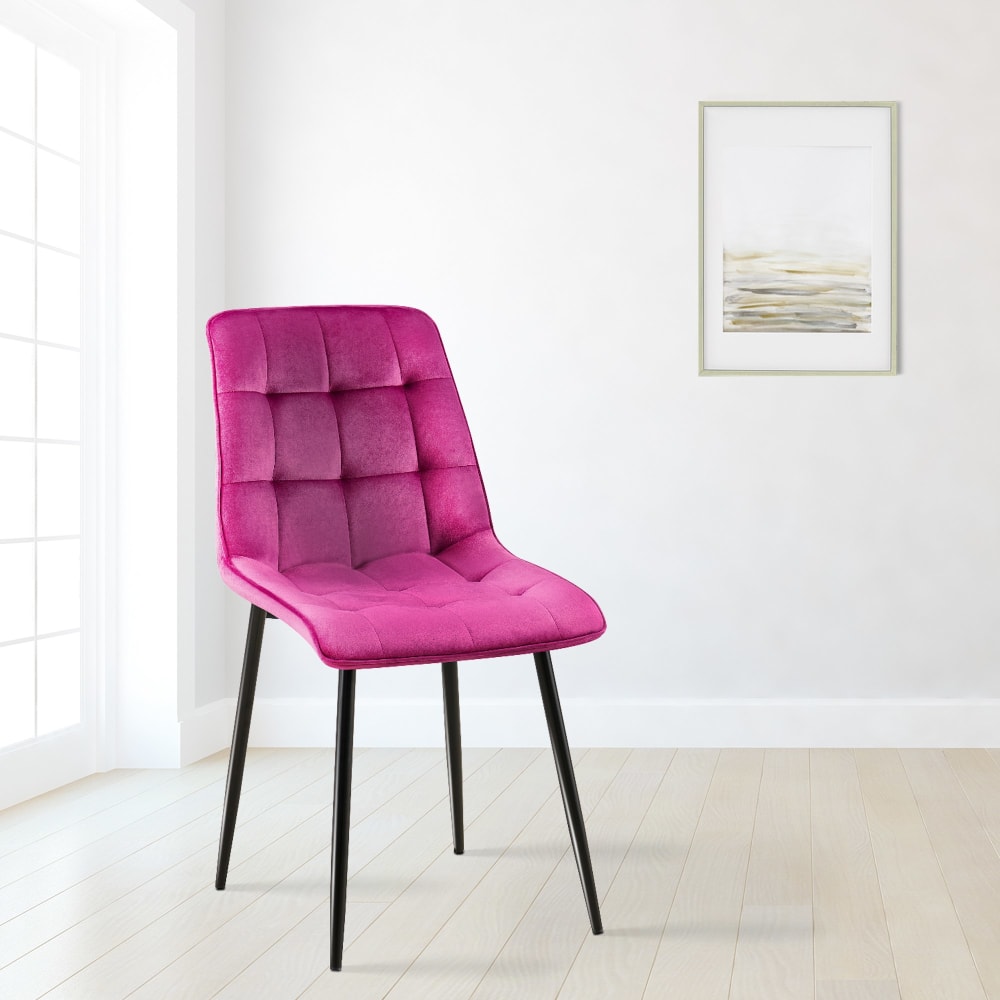 CLP Esszimmerstuhl mit Fußgestell aus Samt lila style modern Violett Samt