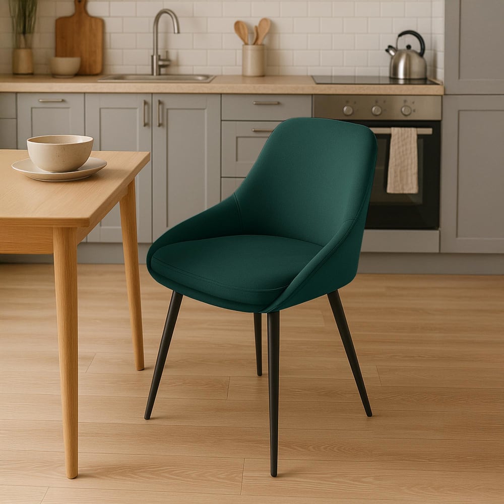 CLP Esszimmerstuhl mit Fußgestell aus Samt grün style modern - Samt