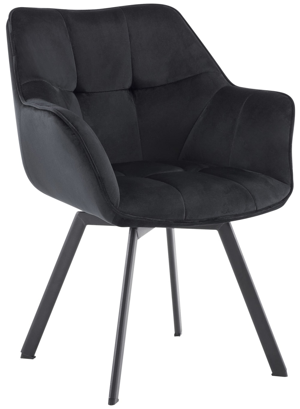 CLP Esszimmerstuhl mit Füßen aus Metall und Sitz aus Samt schwarz style modern - Samt