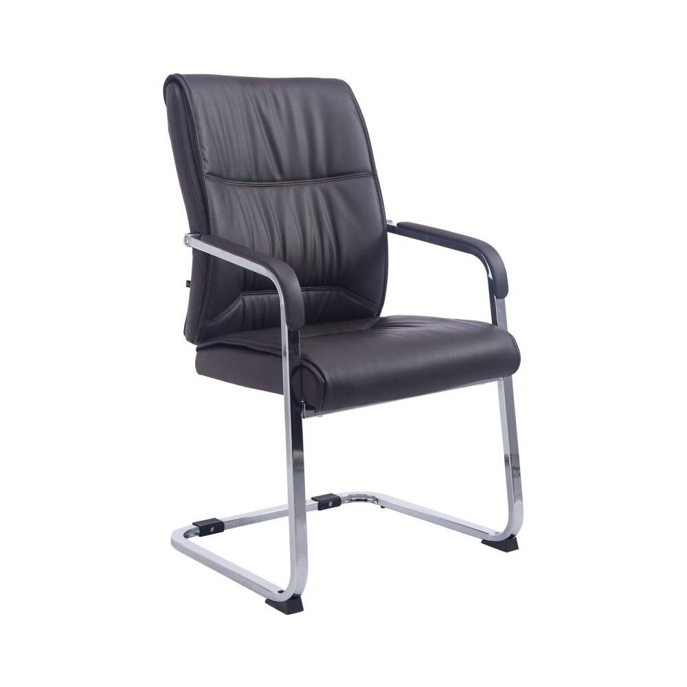 CLP Freischwinger mit Metallgestell und Sitz aus Kunstleder braun style modern - Pvc - Polyvinlychlorid