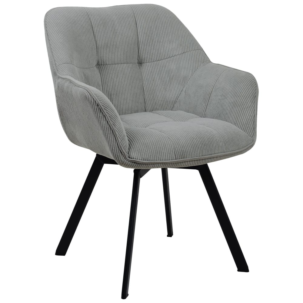 Esszimmerstuhl drehbar aus Cord grau - Maisons Du Monde