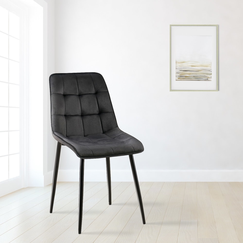 CLP Esszimmerstuhl mit Fußgestell aus Samt schwarz style modern - Samt