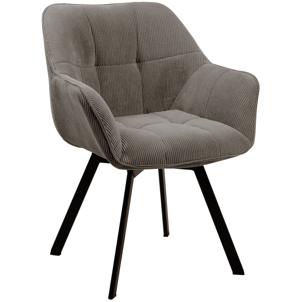 Chaise salle à manger pivotant en baumwolle marron