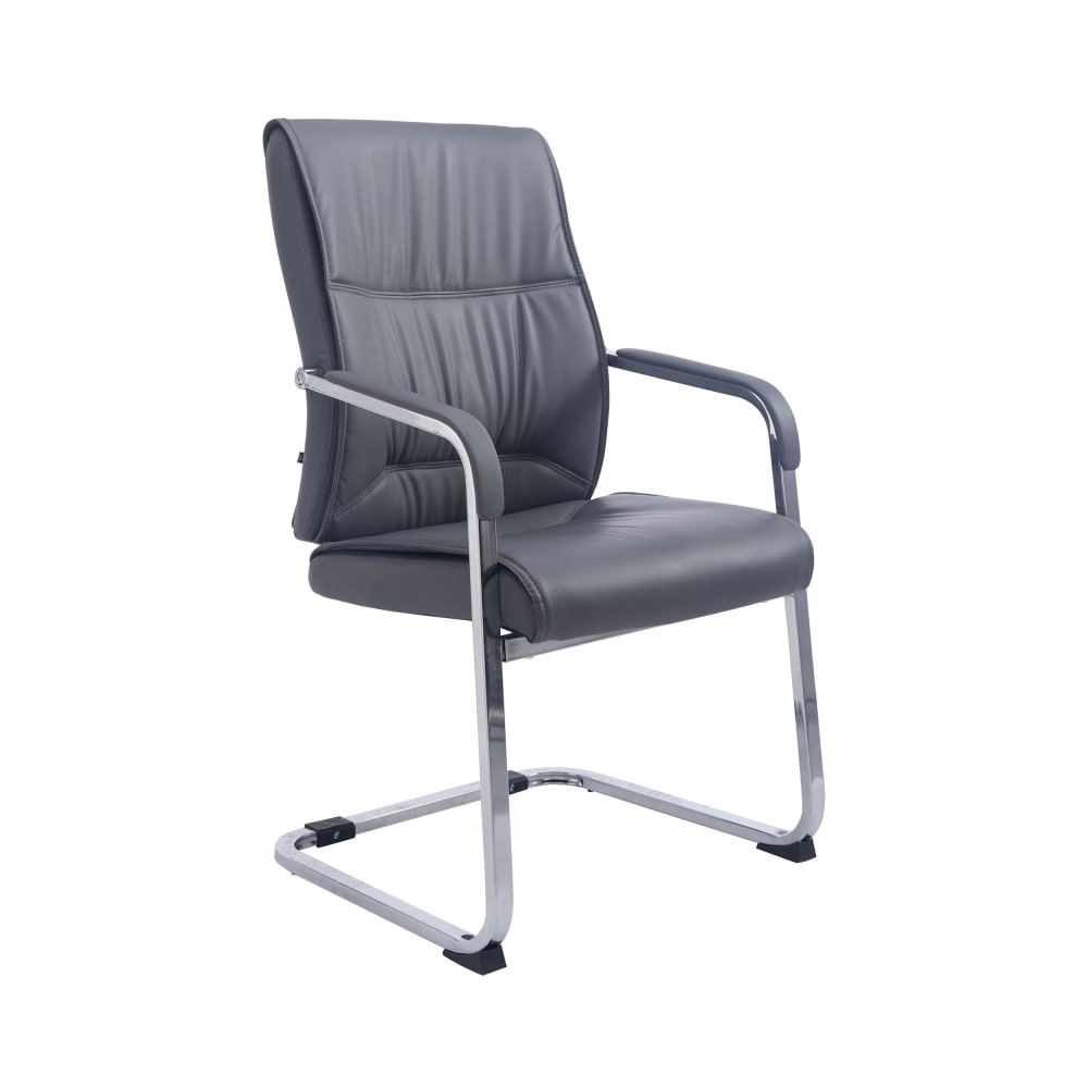 CLP Freischwinger mit Metallgestell und Sitz aus Kunstleder grau style modern - Pvc - Polyvinlychlorid