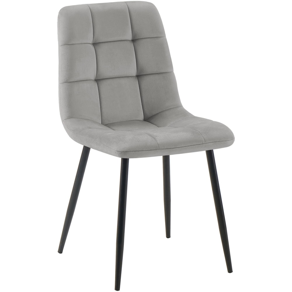 Esszimmerstuhl mit Metallgestell aus Samt grau - Maisons Du Monde