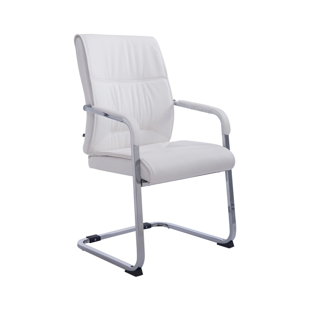 CLP Freischwinger mit Metallgestell und Sitz aus Kunstleder weiß style modern - Pvc - Polyvinlychlorid