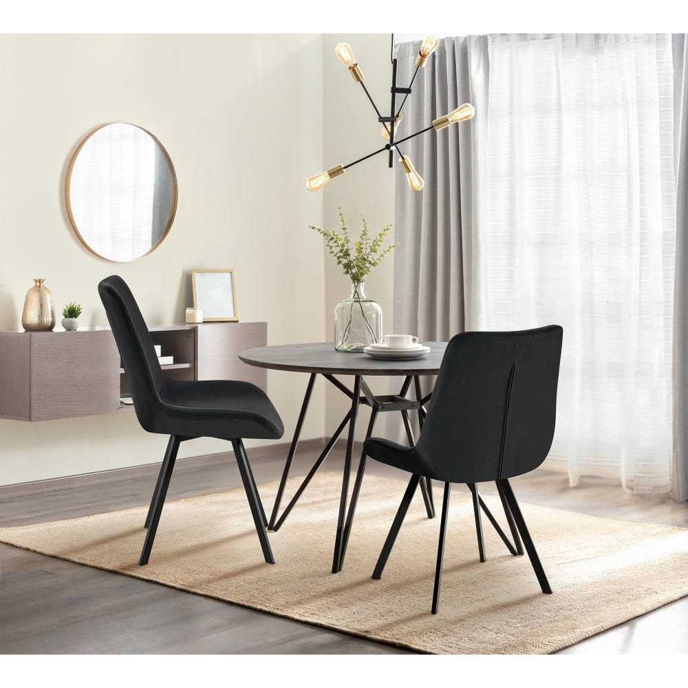 CLP Esszimmerstuhl mit Fußgestell aus Samt schwarz style modern - Samt