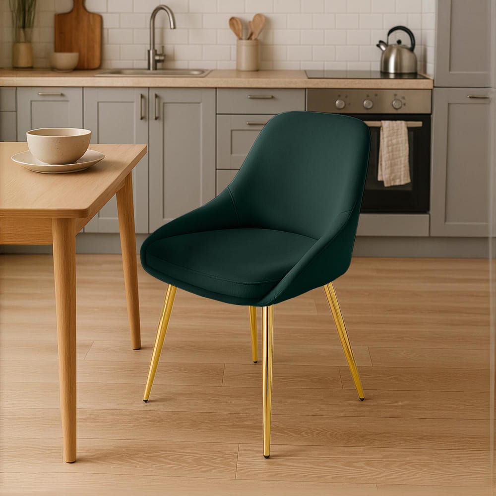 CLP Esszimmerstuhl mit Fußgestell aus Samt grün style modern - Samt