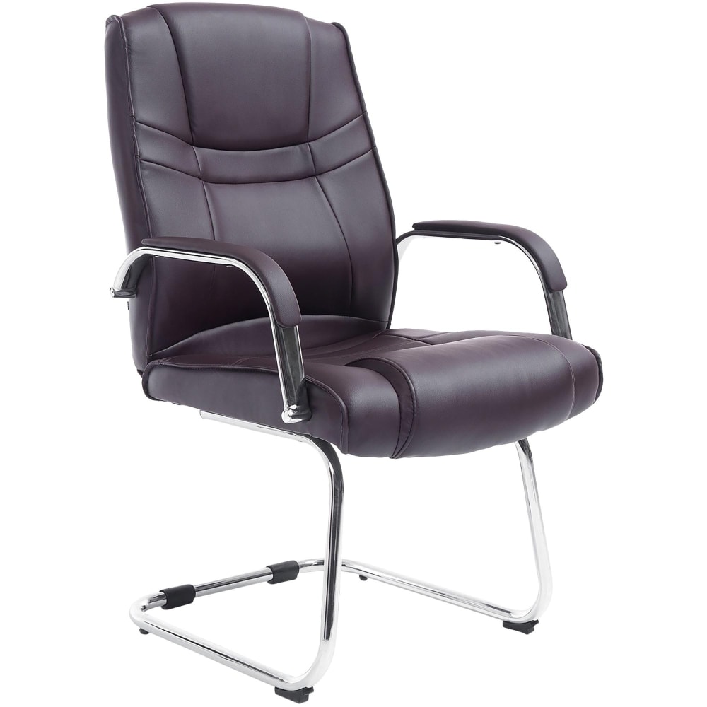 Freischwinger mit Sitz aus Kunstleder braun - Maisons Du Monde