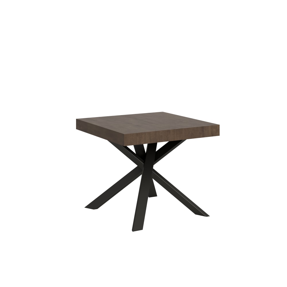 Itamoby Ausziehtisch 90x90/194 cm in Holzoptik Nussbaumbraun, Eisen style modern - Spanplatte