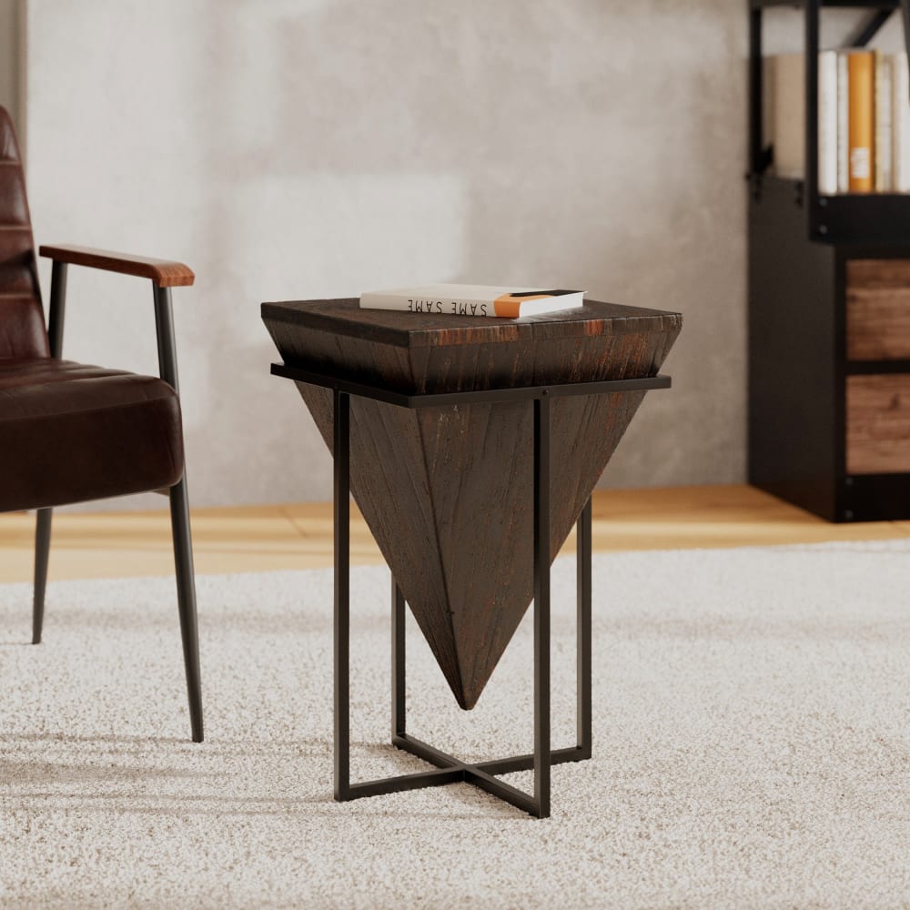 Moyenne table d'appoint en bois et métal - Maisons du Monde