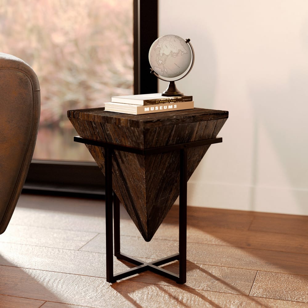 Petite table d'appoint en bois et métal - Maisons du Monde
