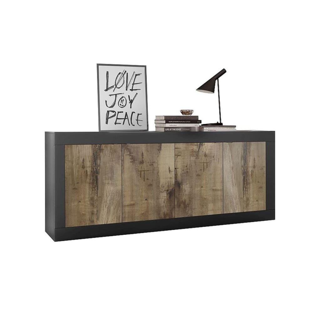 Buffet 4 portes - L207 cm - Noir