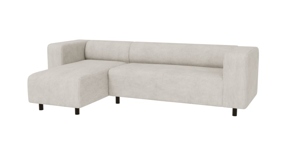 Canapé d’angle en tissu côtelé beige 240x142x65 cm