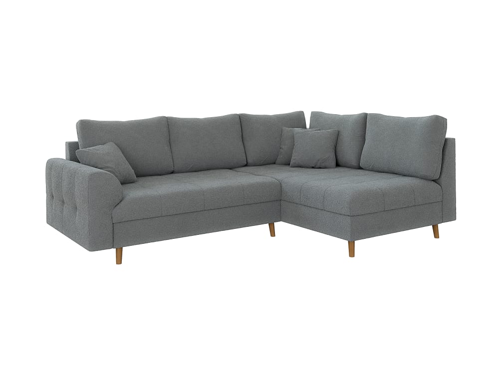 S-Style Möbel Ecksofa im skandinavischen Stil aus Boucle-Stoff, Grau style modern Grau Stoff
