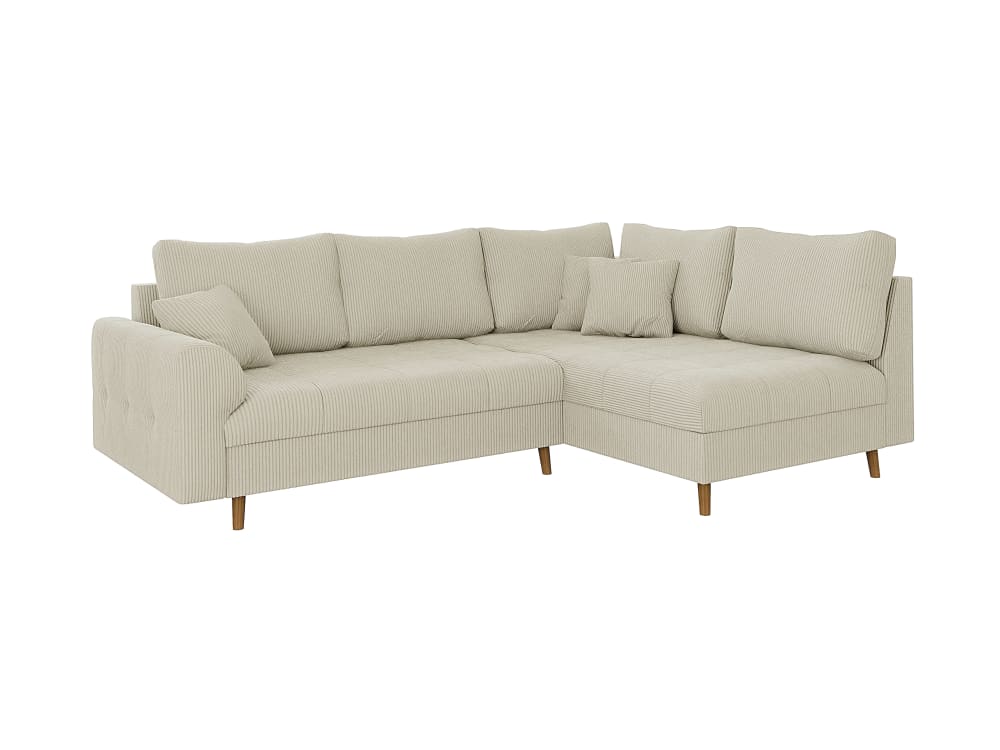 S-Style Möbel Ecksofa im skandinavischen Stil aus Cord-Stoff, Beige style modern Beige Stoff