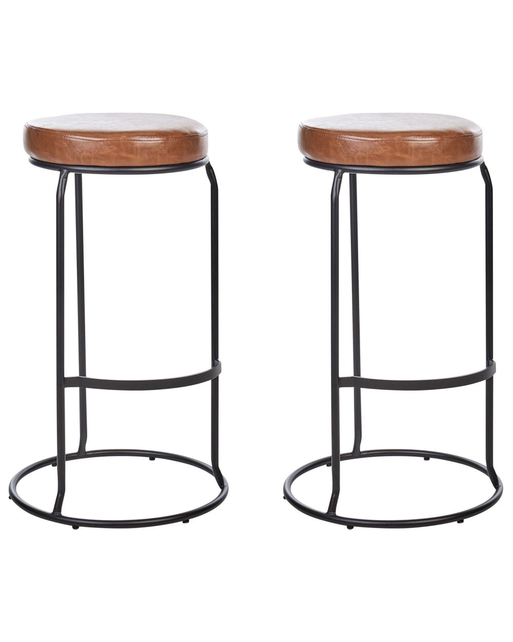 Lot 2 tabourets - cuir