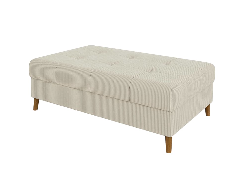 S-Style Möbel Hocker im skandinavischen Stil aus Cord-Stoff, Beige style modern Beige Stoff