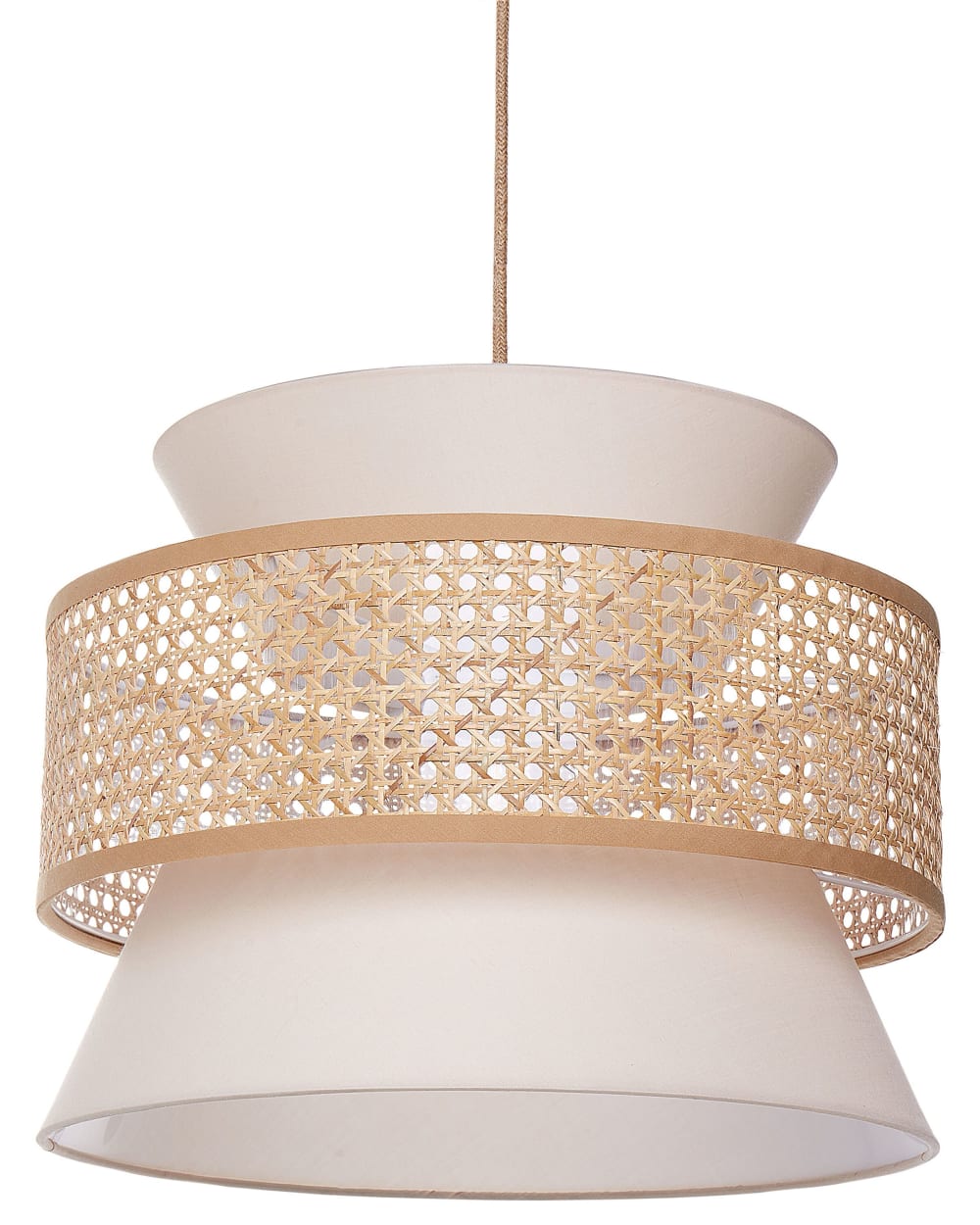 Suspension d’intérieur rotin beige