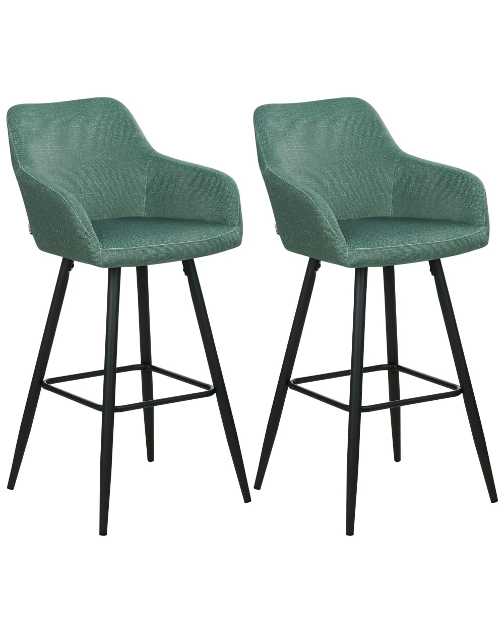 Lot de 2 chaises de bar velours vert foncé