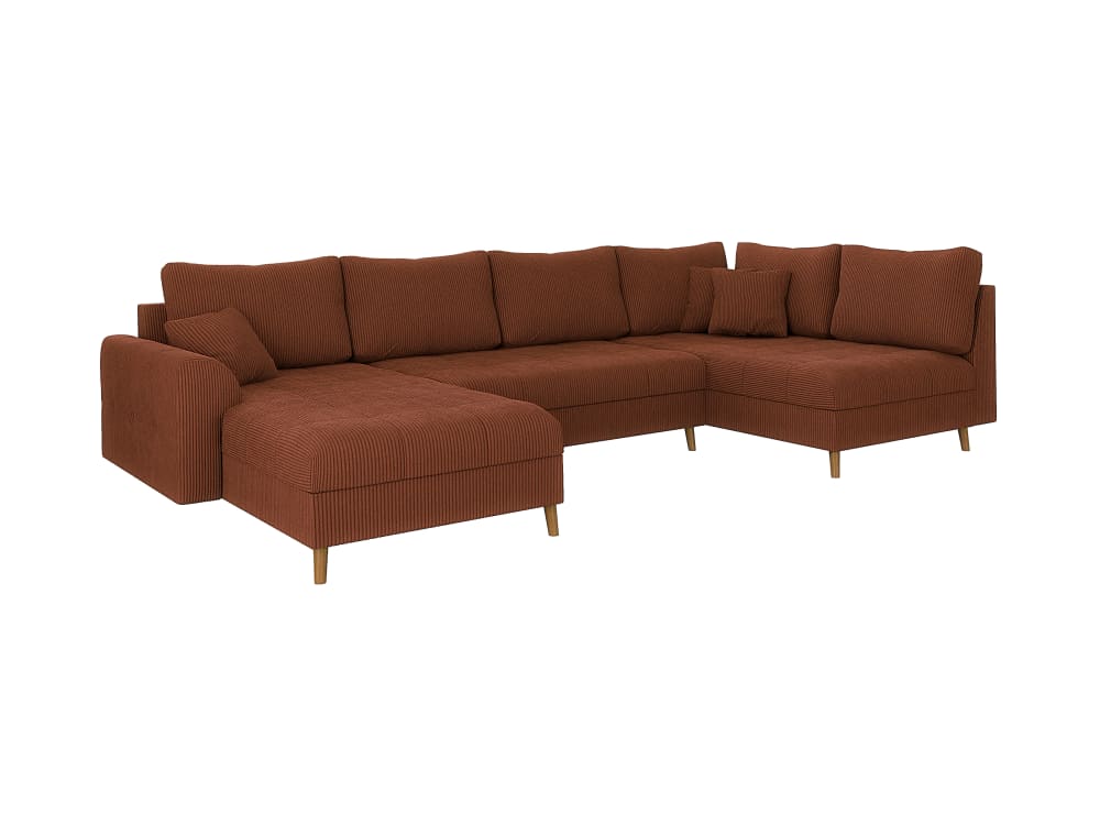 S-Style Möbel Wohnlandschaft im skandinavischen Stil aus Cord-Stoff, Terrakotta style modern Rot Stoff