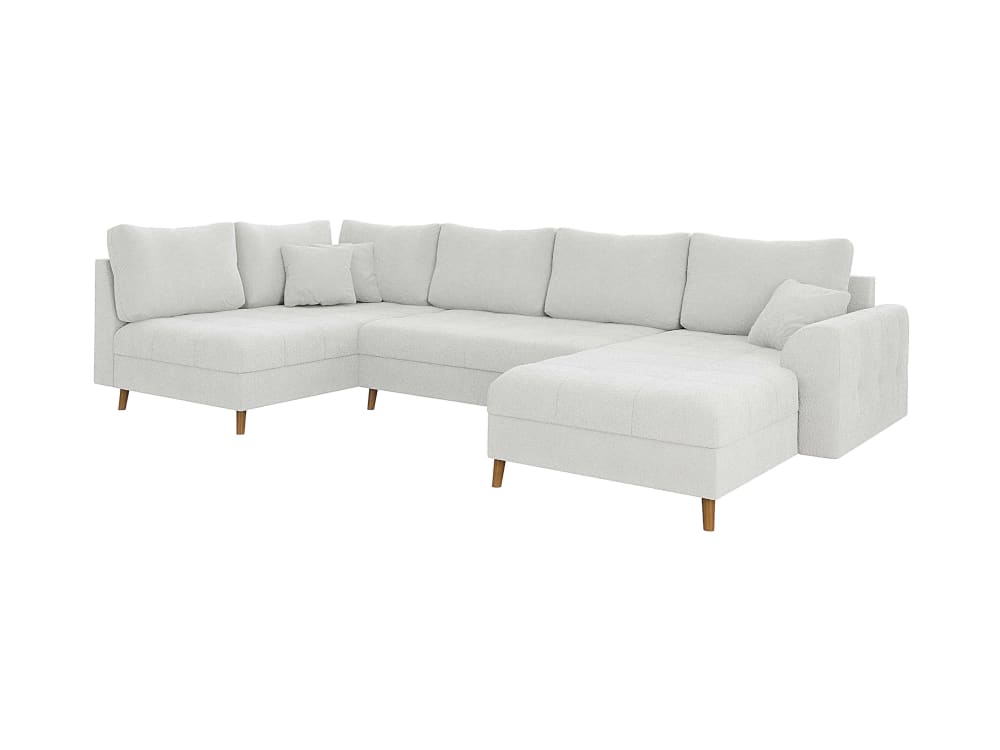 S-Style Möbel Wohnlandschaft im skandinavischen Stil aus Boucle-Stoff, Weiß style modern Weiß Stoff
