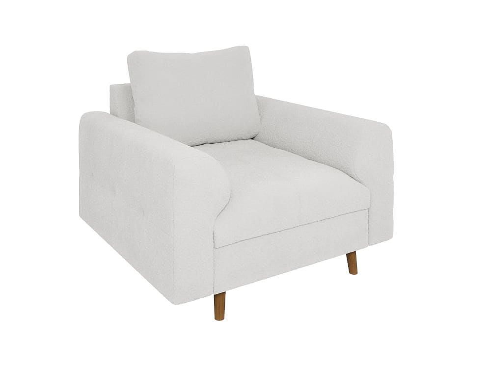 S-Style Möbel Sessel im skandinavischen Stil aus Boucle-Stoff, Weiß style modern Weiß Stoff