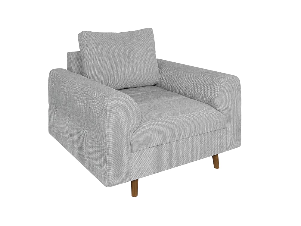 S-Style Möbel Sessel im skandinavischen Stil aus Chenille-Stoff, Hellgrau style modern - Stoff